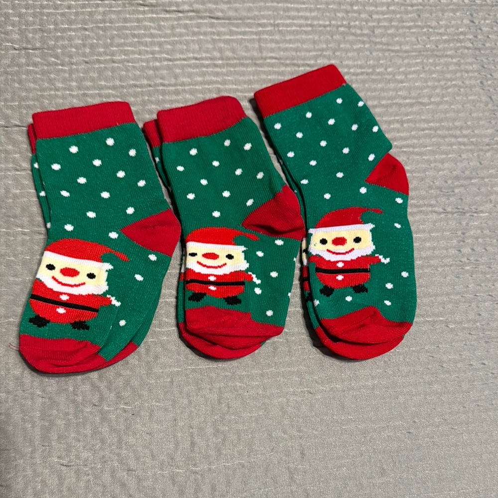 Festive Green and Red Santa Socks